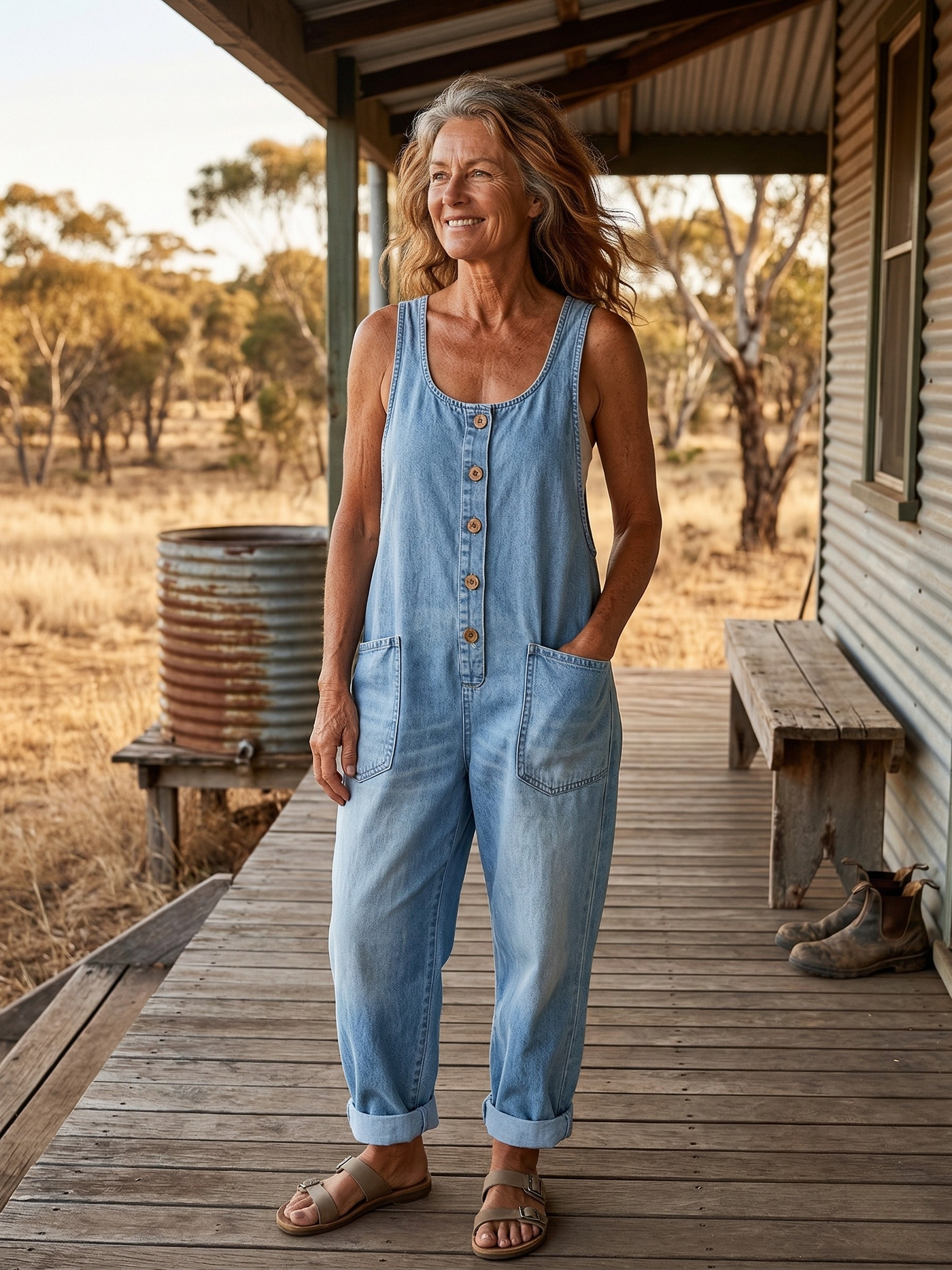 Saylor - Vintage Washed Denim Dungaree – Mode Laroq Melbourne