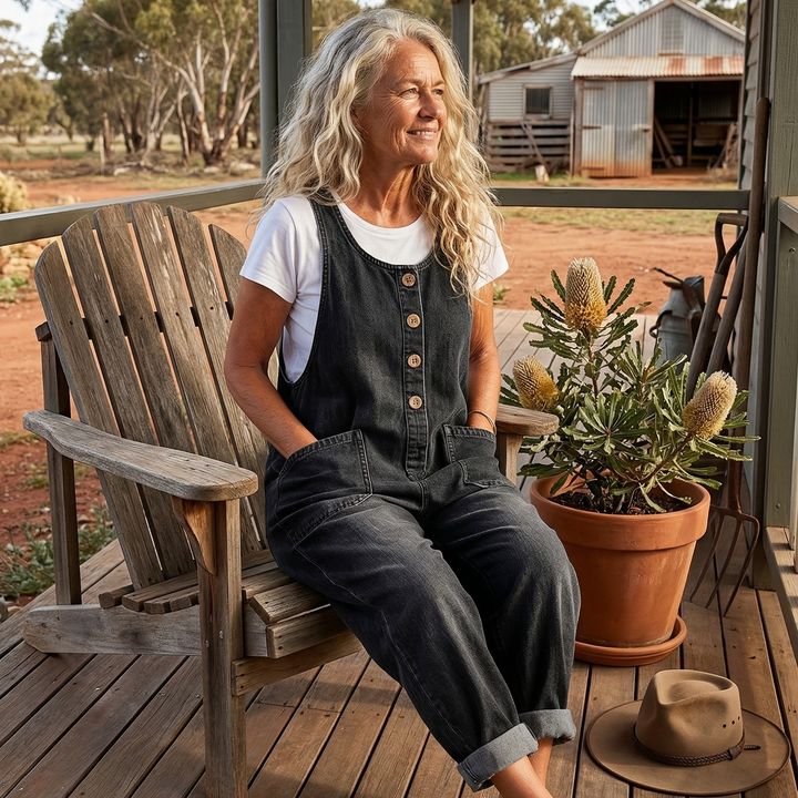 Saylor - Vintage Washed Denim Dungaree – Mode Laroq Melbourne